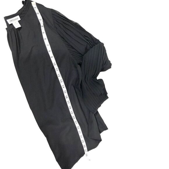 CW Classics Women's Pullover Semi Sheer Balloon Long Pleated Sleeves Blouse Size - Picture 14 of 16